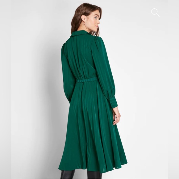 ✨Modcloth✨ NWT Classy Announcement A-Line Dress Size 2 XS-Small Emerald Green - Picture 3 of 17